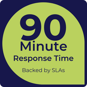 90-minute response time backed by SLAs