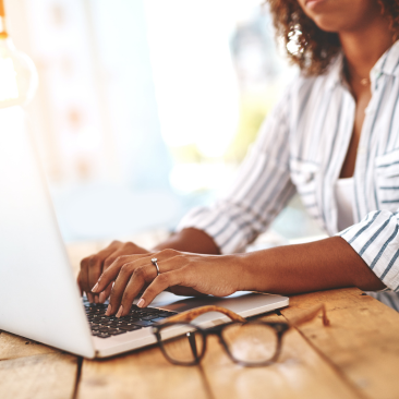 woman working on laptop